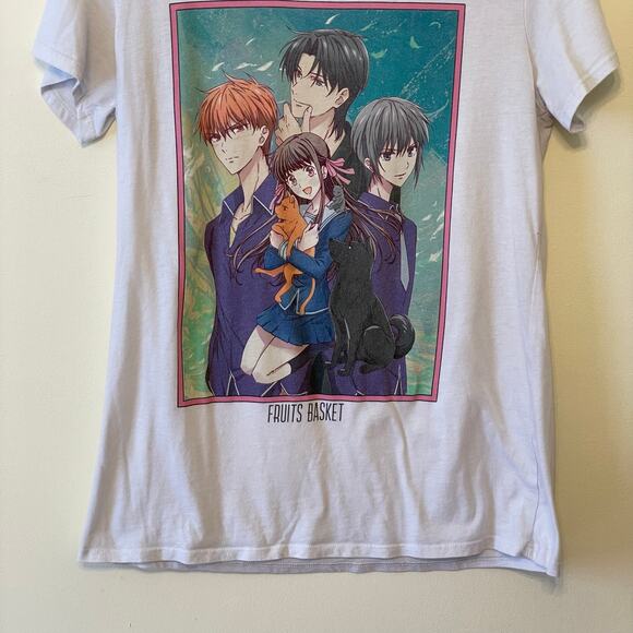 Fruit Basket M boyfriend cut anime graphic short sleeve t-shirt white casual - Picture 3 of 7